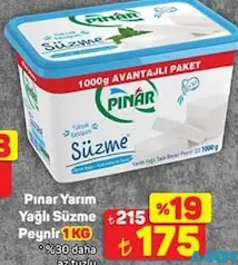 PINAR YARIM YAĞLI SÜZME PEYNİR 1 KG
